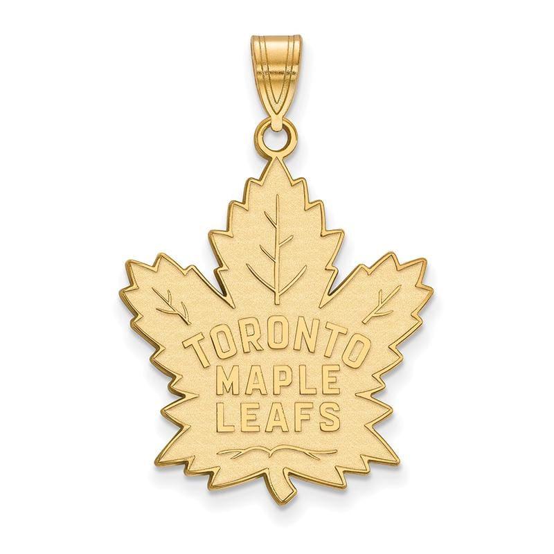 Sterling Silver w-GP NHL LogoArt Toronto Maple Leafs XL Pendant - Seattle Gold Grillz