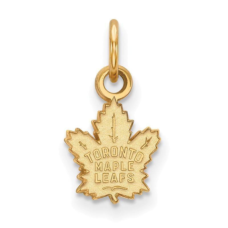 Sterling Silver w-GP NHL LogoArt Toronto Maple Leafs XS Pendant - Seattle Gold Grillz