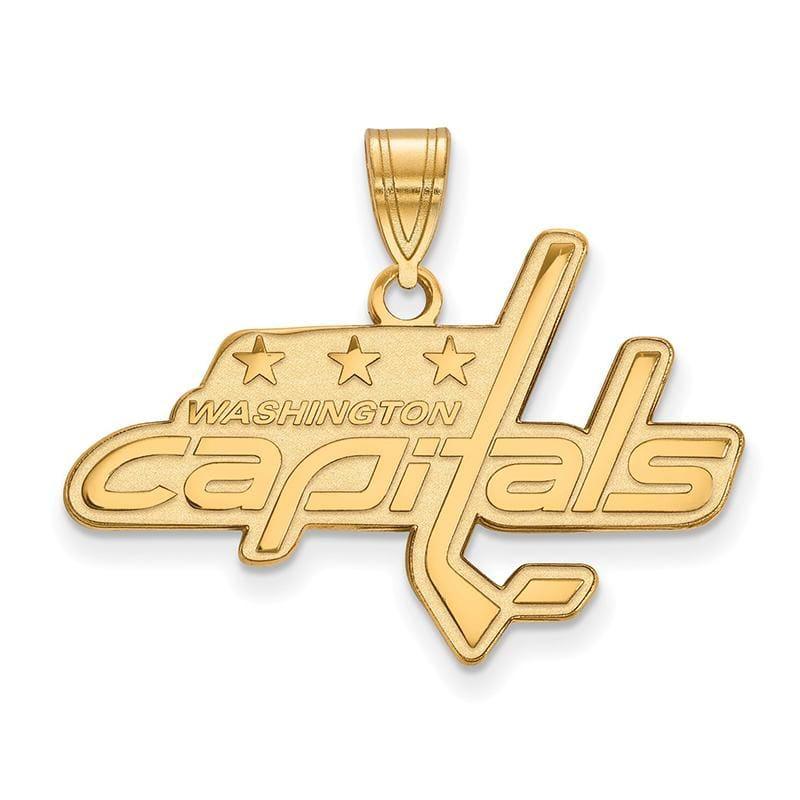 Sterling Silver w-GP NHL LogoArt Washington Capitals Large Pendant - Seattle Gold Grillz