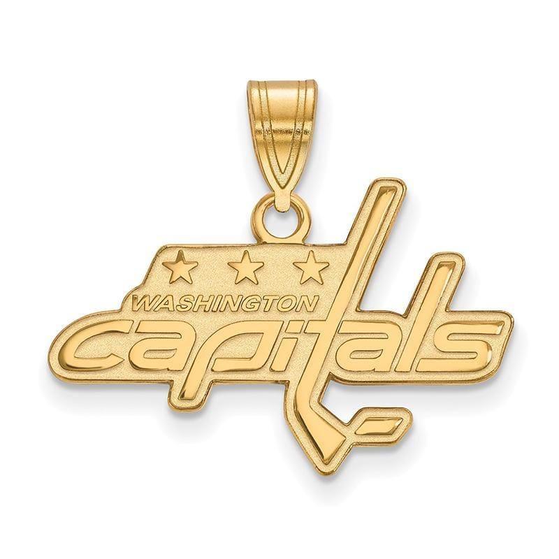 Sterling Silver w-GP NHL LogoArt Washington Capitals Medium Pendant - Seattle Gold Grillz