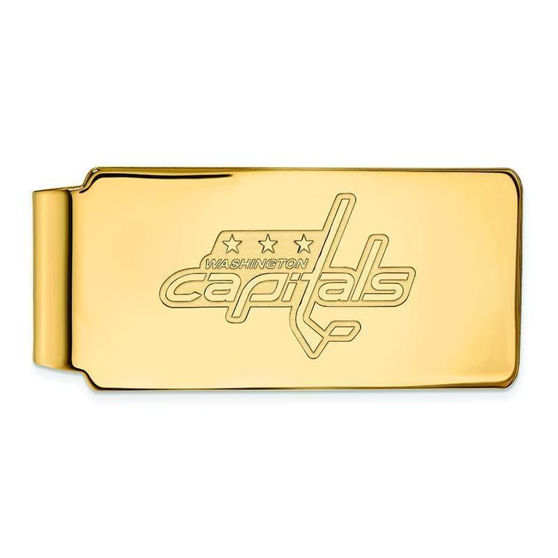 Sterling Silver w-GP NHL LogoArt Washington Capitals Money Clip - Seattle Gold Grillz