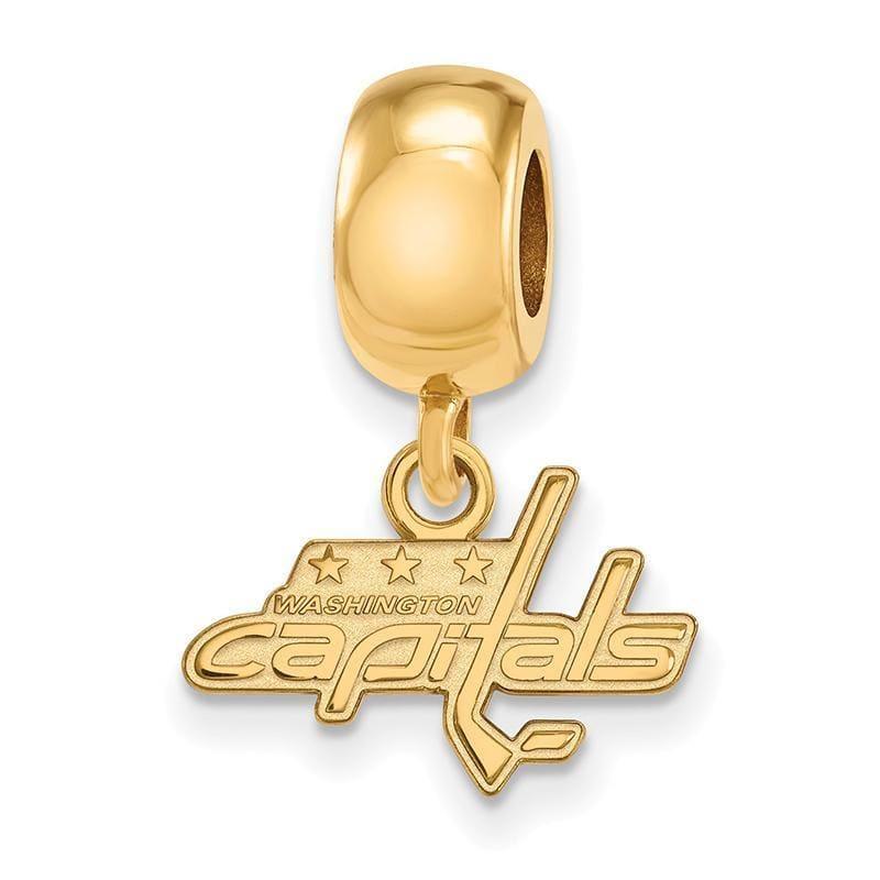 Sterling Silver w-GP NHL LogoArt Washington Capitals XS Dangle Bead Charm - Seattle Gold Grillz