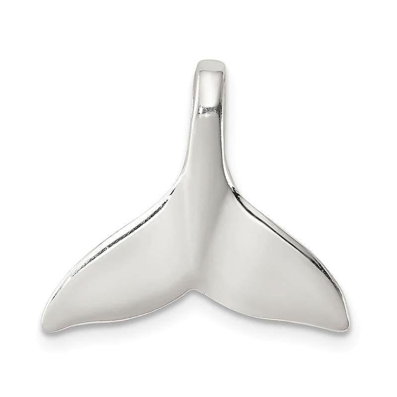 Sterling Silver Whale Tail Slide Pendant | Weight: 1.19 grams, Length: 20mm, Width: 20mm - Seattle Gold Grillz
