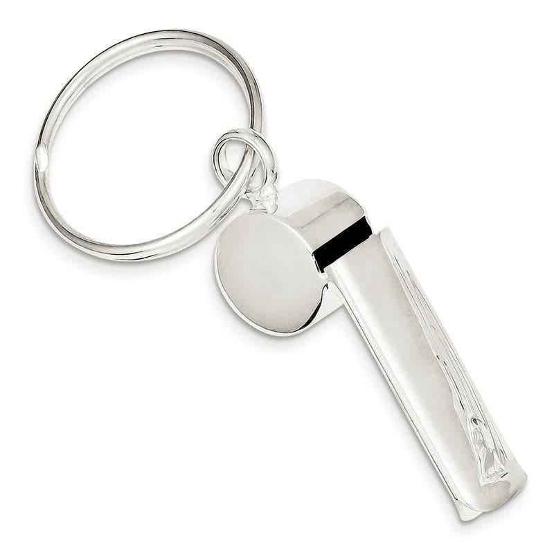 Sterling Silver Whistle Key Ring | Weight: 13.5 grams, Length: mm, Width: mm - Seattle Gold Grillz