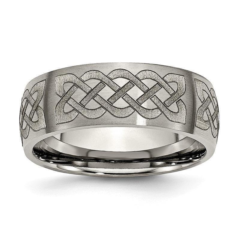 Titanium 8mm Laser Design Brushed Band - Seattle Gold Grillz