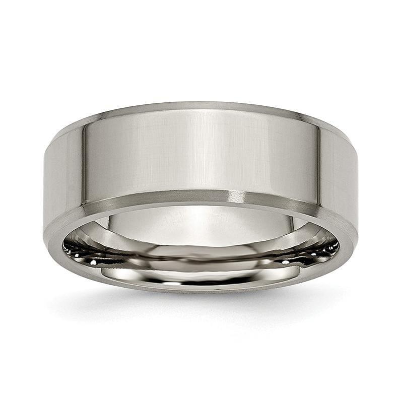 Titanium Beveled Edge 8mm Brushed and Polished Band - Seattle Gold Grillz