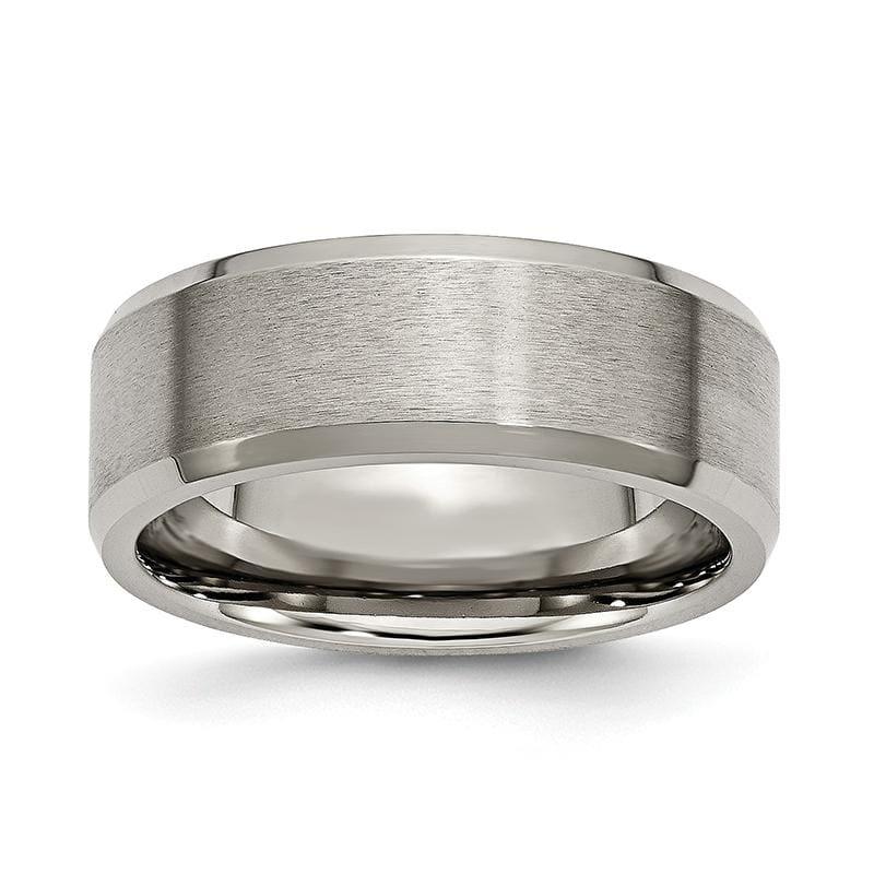 Titanium Beveled Edge 8mm Brushed and Polished Band - Seattle Gold Grillz