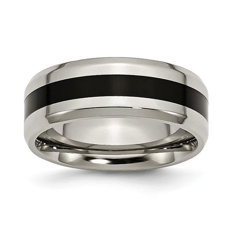 Titanium Black Enameled 8mm Polished Band - Seattle Gold Grillz