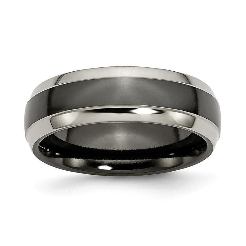 Titanium Black Ti Two-tone 7mm Polished Band - Seattle Gold Grillz