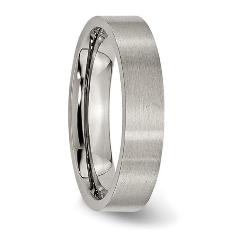 Titanium Flat 5mm Brushed Band - Seattle Gold Grillz