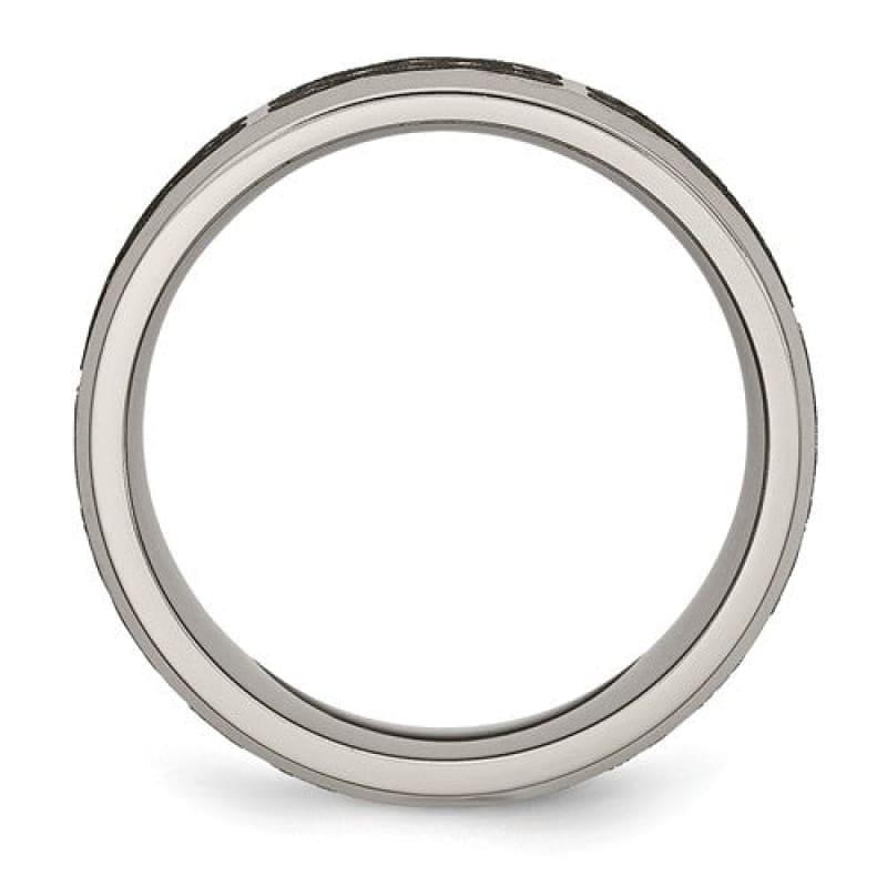 Titanium Flat 8mm Laser Design Brushed Band - Seattle Gold Grillz