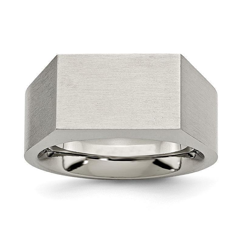 Titanium Polished and Brushed Signet Ring - Seattle Gold Grillz