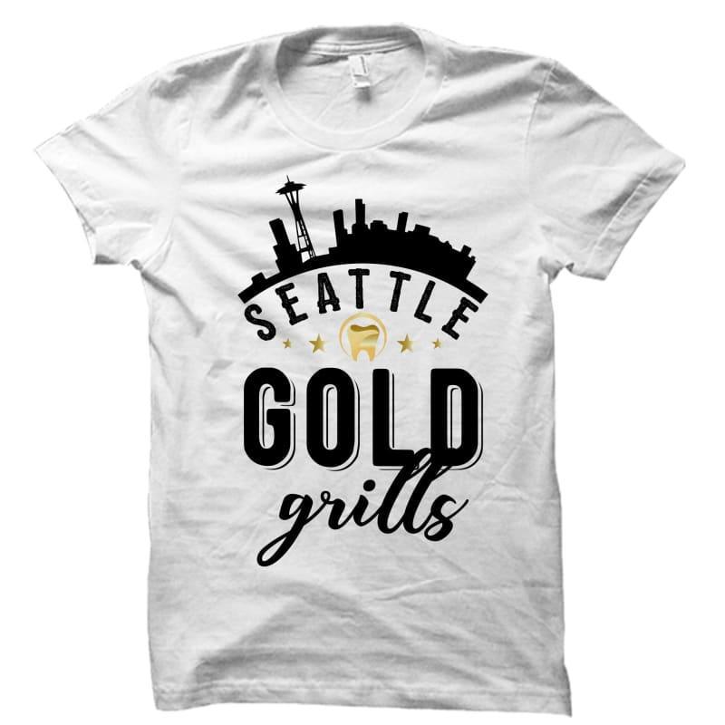 White Seattle Gold Grills Tee Shirt - Seattle Gold Grillz