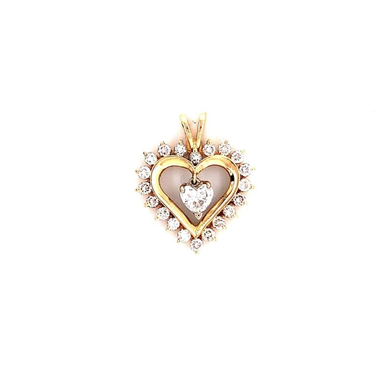Yellow Gold Heart Pendant VVS Diamonds - Seattle Gold Grillz