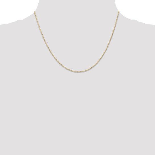 14k 1mm Carded Singapore Chain
