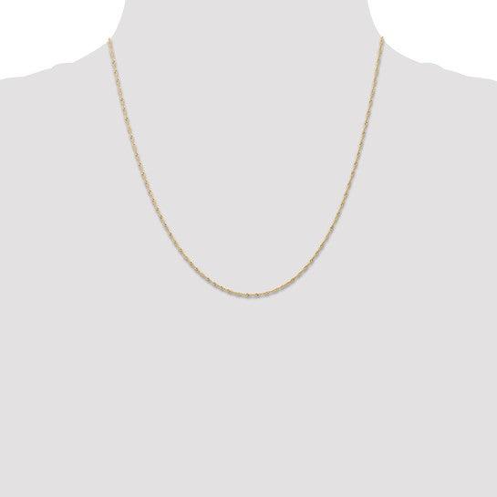 14k 1mm Carded Singapore Chain