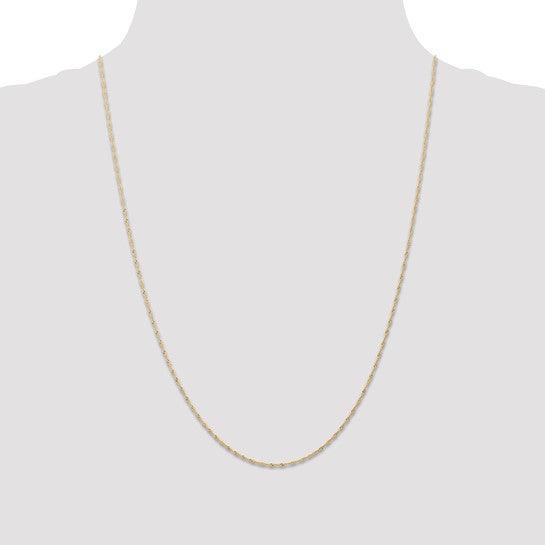 14k 1mm Carded Singapore Chain