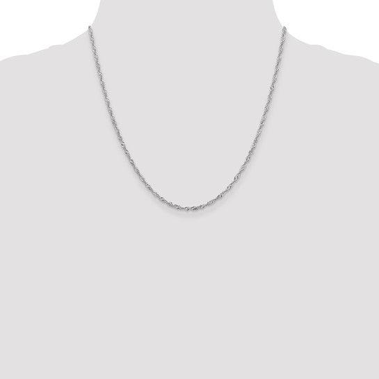 14k White Gold 1.9mm Singapore Chain