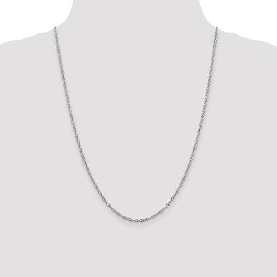 14k White Gold 1.9mm Singapore Chain