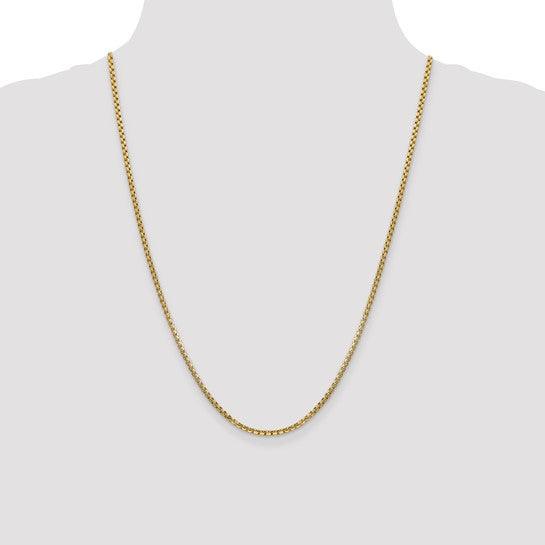 14k 2.45mm Hollow Round Box Chain