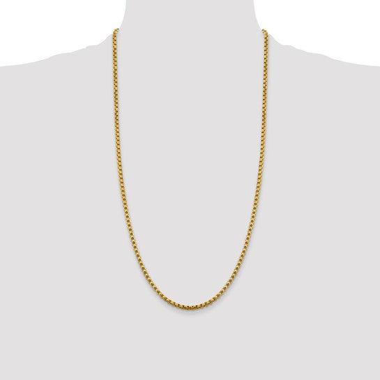 14k 3.6mm Hollow Round Box Chain