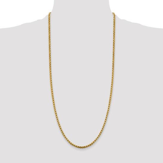 14k 3.6mm Hollow Round Box Chain