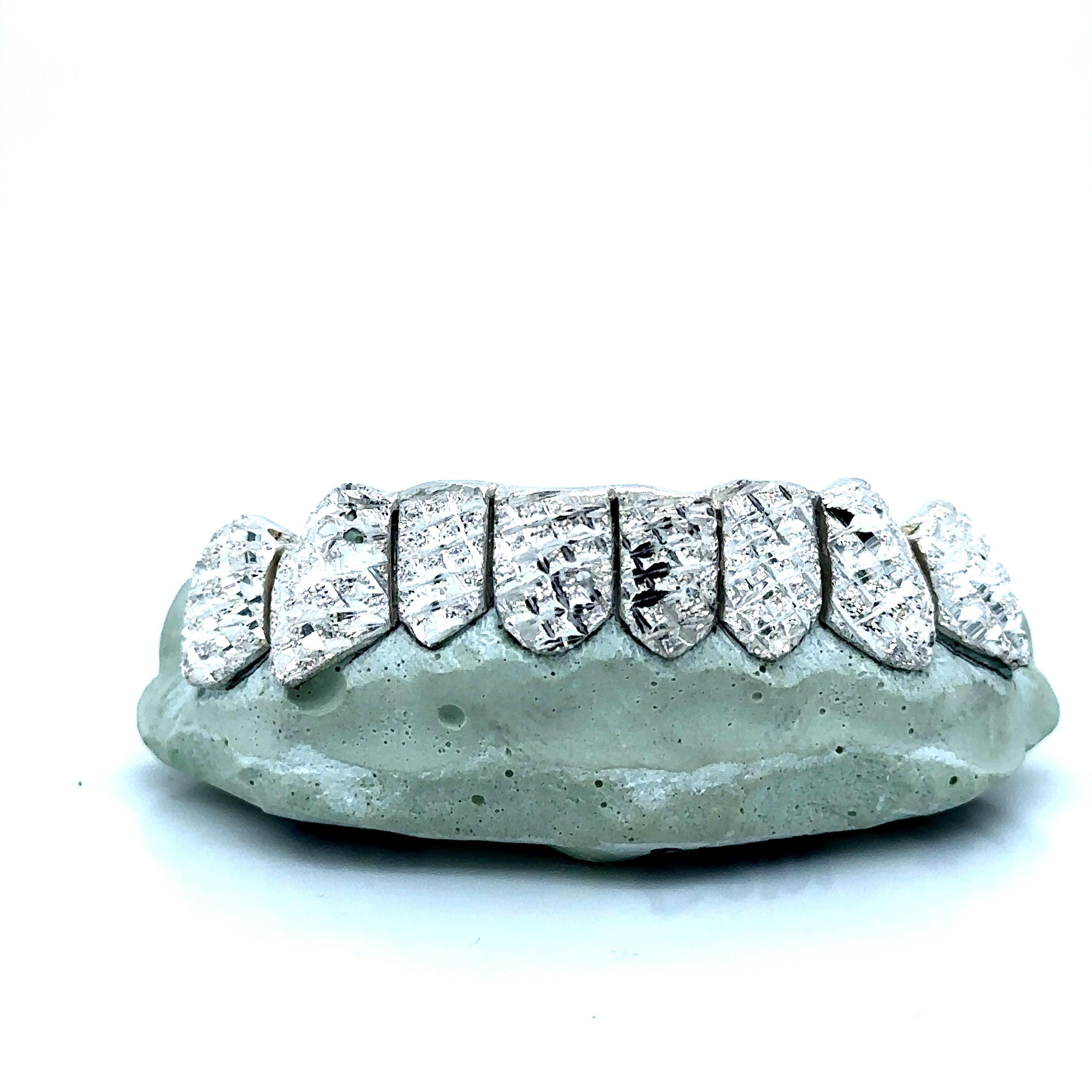 8pc Silver Snowflake Bottom Grillz