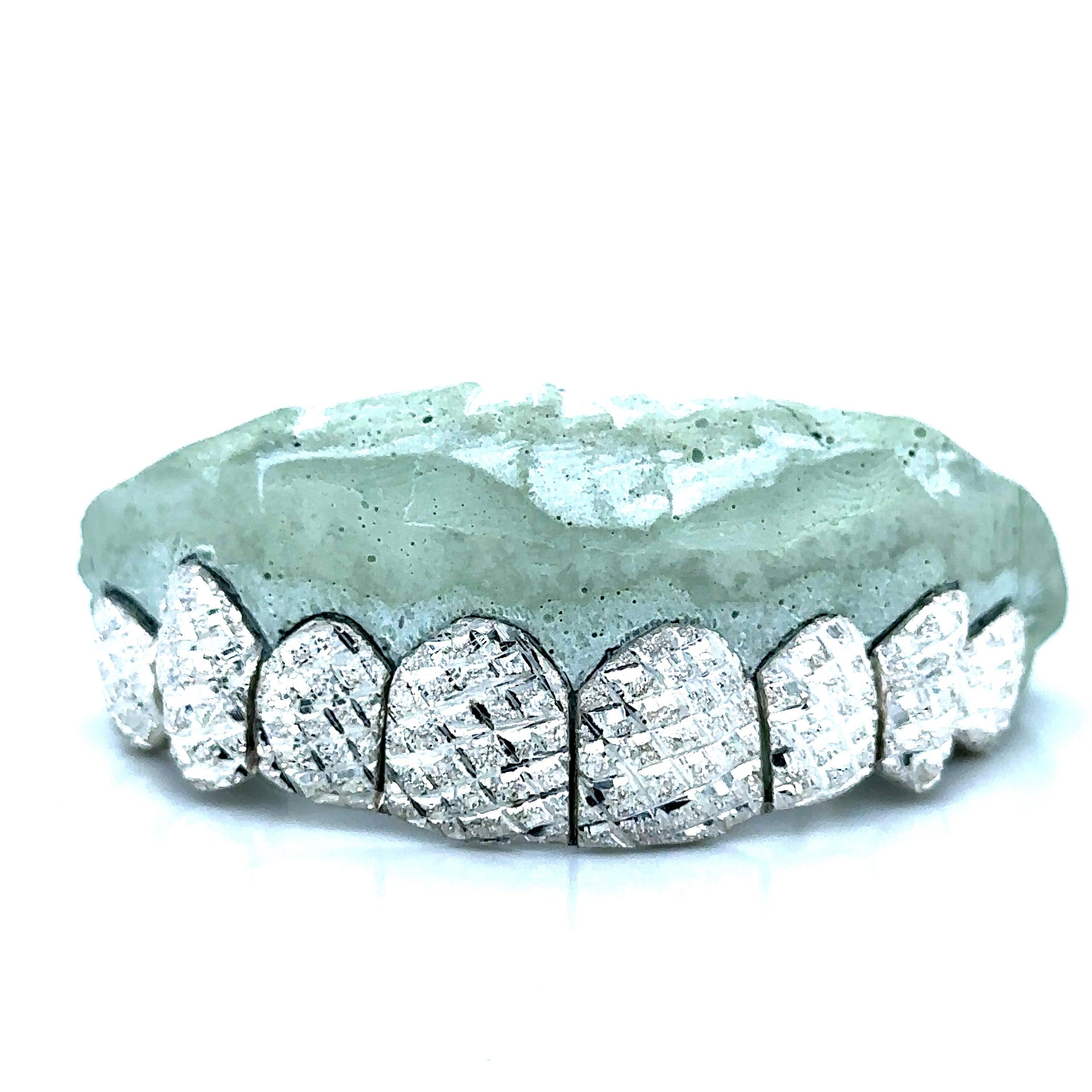 8pc Silver Snowflake Top Grillz