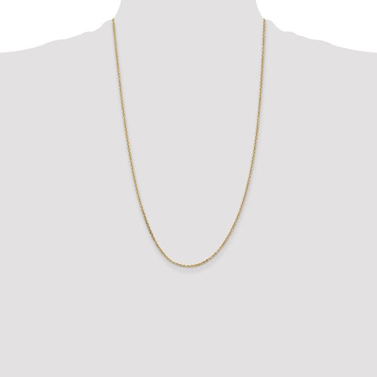 14k 1.65mm Solid Diamond Cut Cable Chain